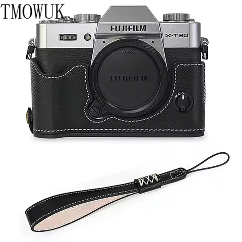 For Fujifilm xt30 Fuji X-T30 xt30ii xt20 XT10 palm print PU leather camera half body case battery op