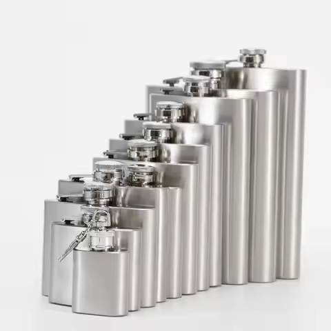 1/5/6/7/8/9/18oz Portable 304 SS Flagon Whiskey Vodka Wine Pot Hip Flask Alcohol Drinking Bottle bar