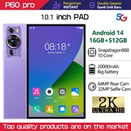 2025 New P60 Pro 10.1'' HD Screen l 4G 5G Dual Sim Tablet Android 14 kids Tablet 20000mAh Global Ver