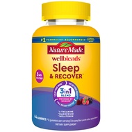 Nature Made Wellblends Sleep and Recover, Sleep Aid with Melatonin 3mg to Support Restful Sleep, plu