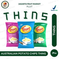 Thins - Keripik Australian Thins Original Salt & Vinegar Sour Cream & Chives Light Tangy Cheese & On
