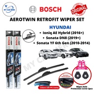 BOSCH Aerotwin Retrofit U Hook Wiper Set for Hyundai Ioniq AE Hybrid 2016+ / Sonata YF 2010-2014, DN