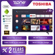 Toshiba 65 Inch 4K UHD Android TV 65C350KP | Bezel Less Design | Android 9.0 | Dolby Audio