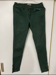『現貨』Zara 歐美 歐洲 西班牙 歐系品牌 絕版 拉鍊 設計 造型 顯瘦 修長 窄管褲 長褲 褲子 綠色