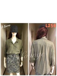 L256全新西班牙軍promod 綠色寬鬆棉質觸感基本款襯衫shirt J-Lounge