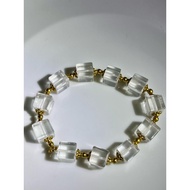 #B719 100% Natural Premium White/ Clear Quartz Bracelet H9.5mm to 11.1mm