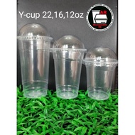 [100pcs] Plastic PP Flat Cup with Lid ( 8oz 12oz 16oz 22oz ) 95mm Milk tea cup , Disposable cup 8oz