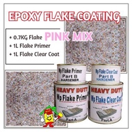 PINK MIX FLAKE • Epoxy Flake Coating Set • Refurnishing Floor • No Hacking • Waterproofing