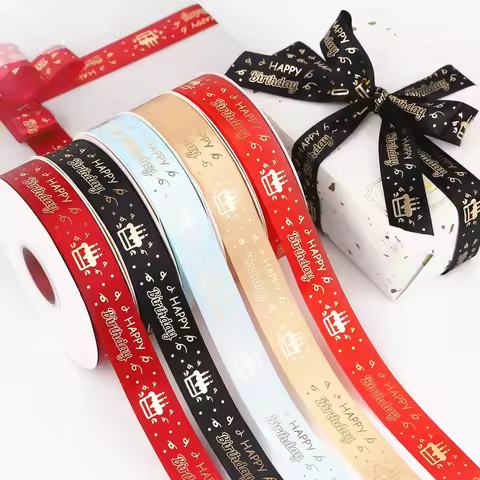 5yards 20mm Happy-Birthday Ribbon Printing Happy-Birthday Polyester Ribbon For Handmade Design Birth
