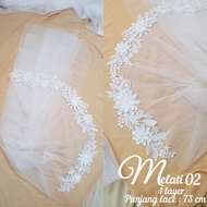 Veil Nikah,Veil Nikah Lace,Veil Pengantin,Veil Nikah Sulam,Veil Pengantin Off White,Veil Pengantin P