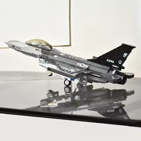 US Military F-16 Hayabusa Fighter Jet Model Building Blocks Arms Armored Bricks Toys Compatible With