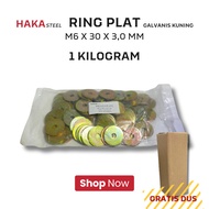 M6 PlateRing 1 KG / WP 6x30x3 Kiloan 1Kg Yellow 6 mm Washer Plate/ (1 Kilo gram)
