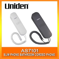 UNIDEN AS7101 Slim Phone Bathroom Phone Corded Phone (Black & White)