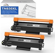 TN830XL TN830 High Yield Toner Cartridge for Brother TN830XL TN-830 TN 830 Work for HL-L2400D HL-L2405W HL-L2460DW HL-L2480DW DCP-L2640DW MFC-L2820DW Wireless Compact Monochrome Laser Printer 2 Black