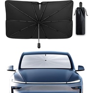 Windshield Sunshade for Tesla Model Y, Model 3 2017-2024, Foldable Umbrella Design, Custom Fit Tesla