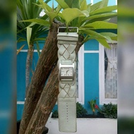 Jam Fossil Gaban Kepang Hijau Original Preloved