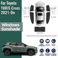 Car Sunshade For Toyota YARiS Cross XP210 2021 2022 2023 2024 Magnetic Car Sunshade Front Windshield Curtain Rear Side Window Sun Shades