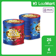 Iyes Biskuit Roll n Roll Chocolate & Cookies Festive Kaleng 6x25gr