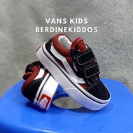 Kids Shoes vans kids velcro black-maroon