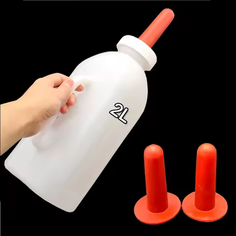 2L White Milk Bottle for Calf Plastic Calf Lamb Rubber Nipple Milk Bottle Feeding Calves Sheep Cattl