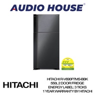 HITACHI R-V690P7MS-BBK 550L 2 DOOR FRIDGE ENERGY LABEL: 3 TICKS 1 YEAR WARRANTY BY HITACHI