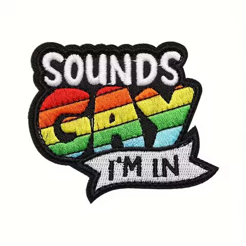 SOUNDS GAY Funny Meme Patch Velcros Morale Sticker Hook & Loop Fastener - Tactical Military Embroide