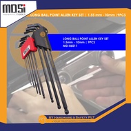 MDSI | LONG BALL POINT ALLEN KEY SET | 1.55 mm -10mm /9PCS | KUNCI ALLEN POIN BULAT | MEMBUKA SKRU K