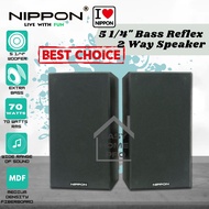 Nippon NS-552 5.25" Passive Speakers Bookshelf Speakers Pair | Home Stereo High-Performing 2-Way Desktop Speakers | AV Receiver or Integrated Amplifier Required