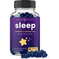 NutraChamps Sleep Gummies for Adults & Kids | Melatonin Gummies with Chamomile, Valerian & L Theanin