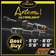 KFT Artemis Ultra Light Ultralight Fishing Rod Pancing Joran Udang Rod Casting Spinning Mancing Rod 