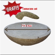 Cobek Asli Stone Cobek 25cm Cobek + Ulekan Cobek and Ulekan
