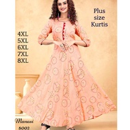 Manasi - Plus Size Anarkali type Long Kurtis 4XL, 5XL, 6XL