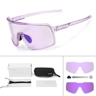 [ELICIT] HD Photochromic Sports Sunglasses for Men Women UV Protection Anti Glare for Outdoor Runnin