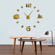 Large-sized 3D decor wall clock, unique coffee cup model V26