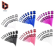 [Blesiya] 18 Pieces Punk Ear Plug  Tapers Kit Stretching Expander Stretchers Gauges 14g-00g