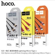 Hoco X26 USB 3in1 Three-Head Cable 1 Meter Long Original 1
