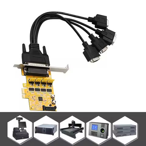 PCIe to 4 Serial Port RS232 Expansion Card PCIE Expansion Serial Card Game PCIE Card Riser Card Adap