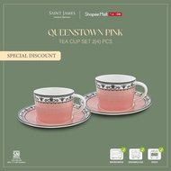 MERAH Saint James Queens Town Tea Cup Set 2(4) pcs (Pink Pink/) - Tea Glass
