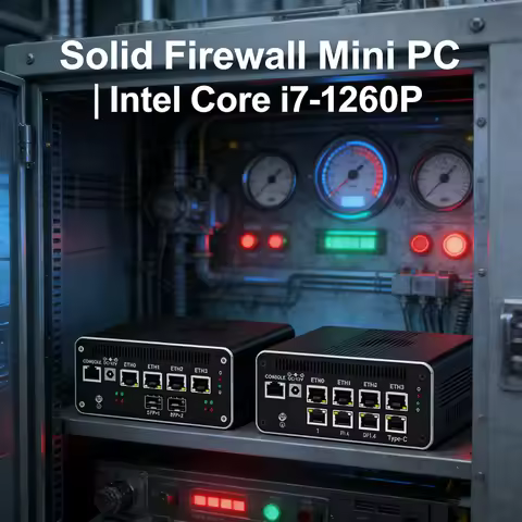 Firewall Appliance 2.5Gbe Intel i7 1260P 1235U i3 1215U 8505 2*10G 8x2.5G LAN Fanless PC Support PFS