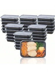 20pcs Pre Meal Container, 650ml/22oz Curved Plastic Food Storage Container With Lid, Ready To Eat Co