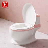 Bô Vệ Sinh Cho Bé V-BABY W4 Có Nắp Đậy Và Đệm Pvc Êm Ái - Cho Bé Trai & Bé Gái