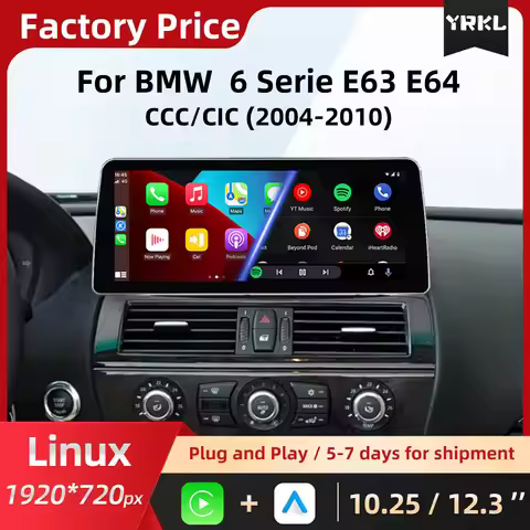 Linux For BMW 6 Serie E63 E64 Wireless Carplay Car Multimedia Video Player Play Touch Screen Android