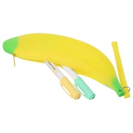 Creative Silicone Banana Zero Wallet Yellow Banana Shape Silicone Pen Bag 2.36*7.87 Inch Coin Bag Of