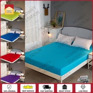 100% PREMIUM Plain Cotton Queen Size /King /Single Fitted Bedsheet / Cadar Getah Keliling Sarung Til