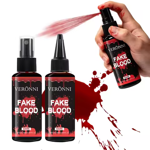 Fake Blood Spray Washable Long-Lasting Fake Wounds Makeup for Halloween Party Vampire Zombie Monster