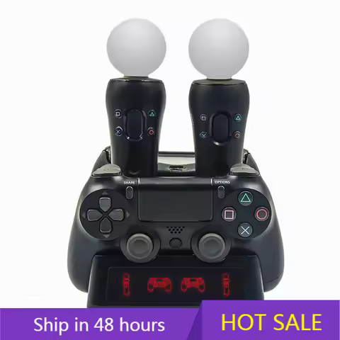 4 in 1 Controller Charging Dock Station Stand for Playstation PS4 PSVR VR Move Quad Charger for Play