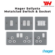 Hager Sollysta Switch Socket || Metalclad Switch Socket