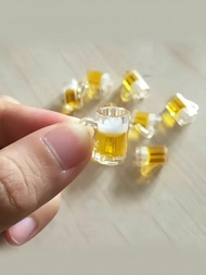 8pcs Miniature 1:12 Scale Kitchen Beer And Coffee Cup Accessories Toy Model, Mini Toy House Wine Gla