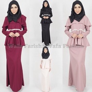 WAFA XXS-10XL CARINA BAJU KURUNG PEPLUM LACE PLAIN LACE EXCLUSIVE MODERN PLUS SIZE BESAR BIG SAIZ RAYA MURAH MUSLIMAH