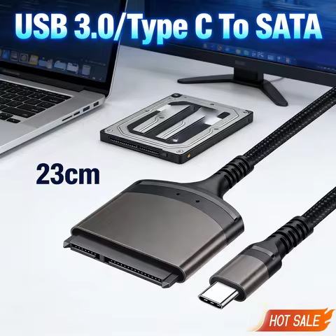 23cm USB 3.0/Type C To SATA Adapter Aluminum Shell External Converter Support Windows/MacOS/Chrome O